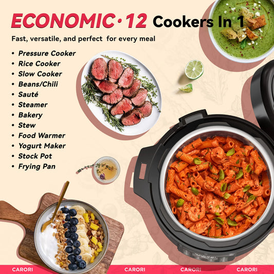 1200W 8Qt. Stainless Steel Electric Pressure Cooker.
