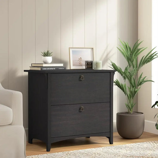 Vintage Black 2-Drawer File Cabinet