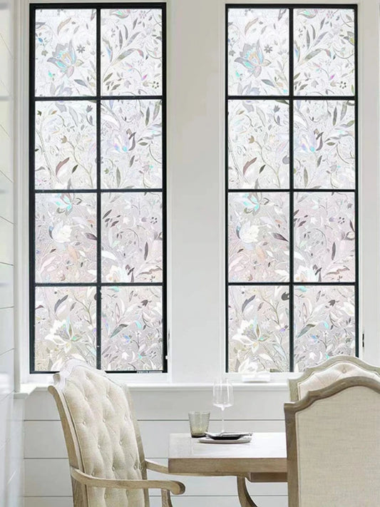 Rainbow Tulip Sun Blocking Decorative Stained Glass Window Film