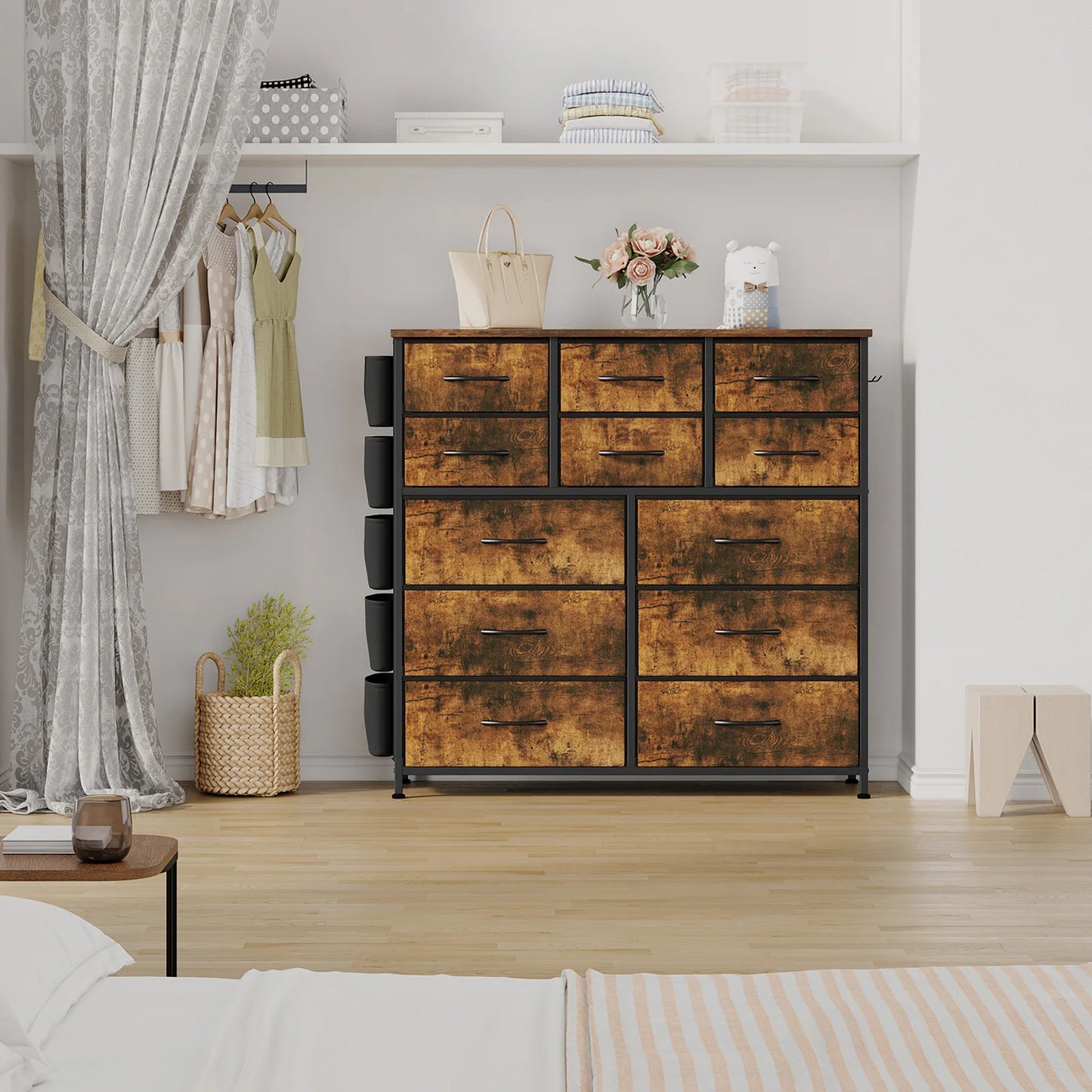 12 Drawers Tall Dresser, Chest of Drawers Storage Organizer
