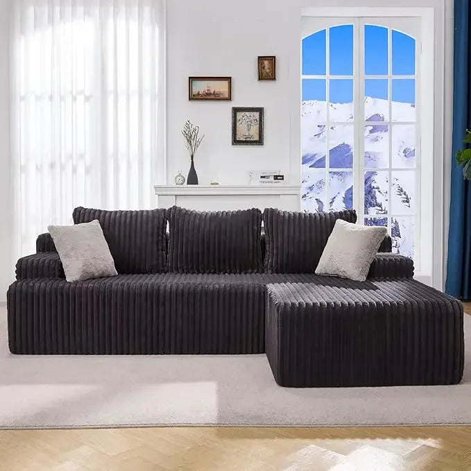 Modular Sectional Sofa Couch, L-Shape Memory Foam, Oversize Chaise Living Room Furniture Set