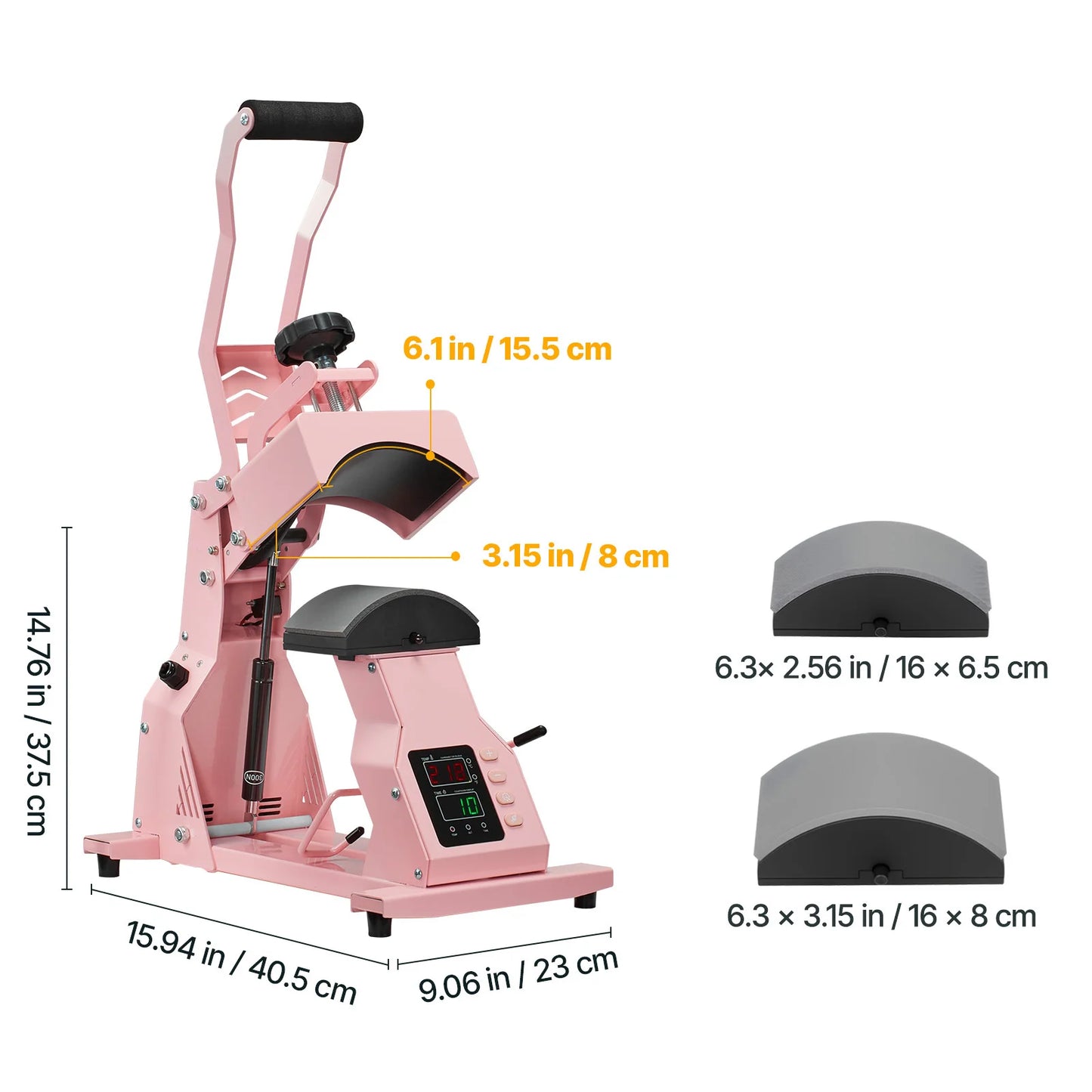 Hat Heat Press Machine with 2/4pcs Interchangeable Platens Precise Temperature and Time Control