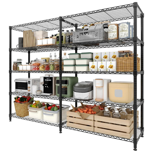 Heavy Duty Adjustable Metal Storage Shelves 5 Tier Organization.