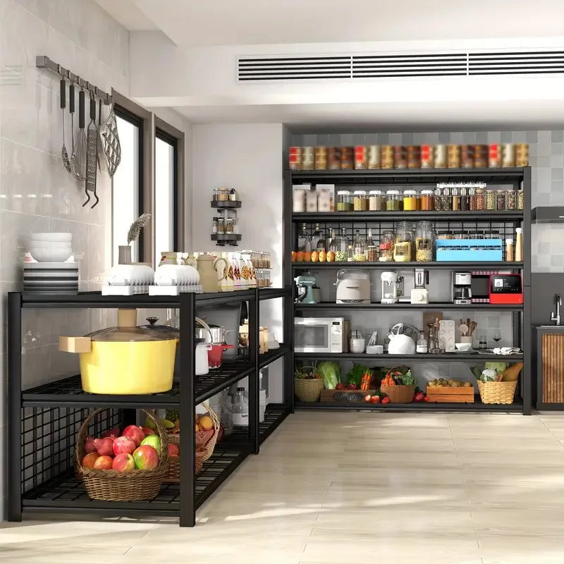 Heavy-Duty Garage Rack, 3500-Pound Capacity, Five-Tier Shelving.