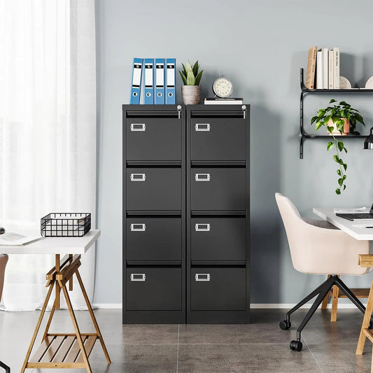 4-Drawer Locking Metal File Cabinet for Letter/Legal/A4 Files