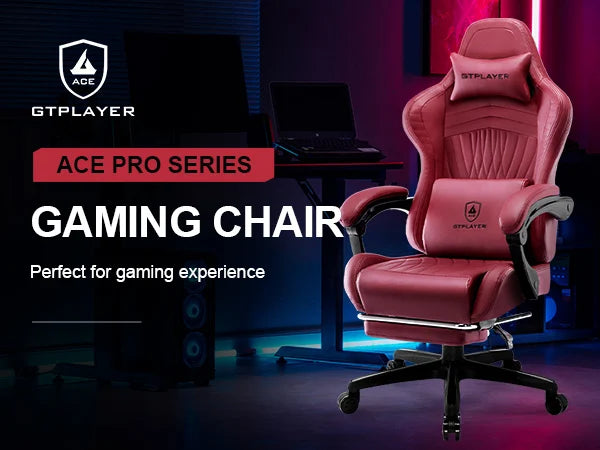 Adjustable Ergonomic Gaming Chair Faux Leather with Built-in Speakers