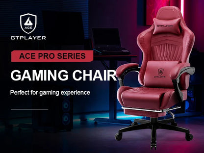 Adjustable Ergonomic Gaming Chair Faux Leather with Built-in Speakers