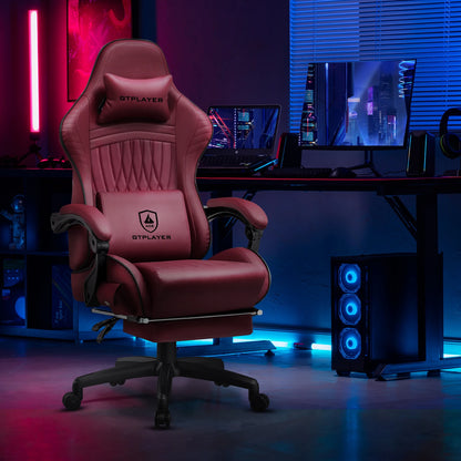 Adjustable Ergonomic Gaming Chair Faux Leather with Built-in Speakers