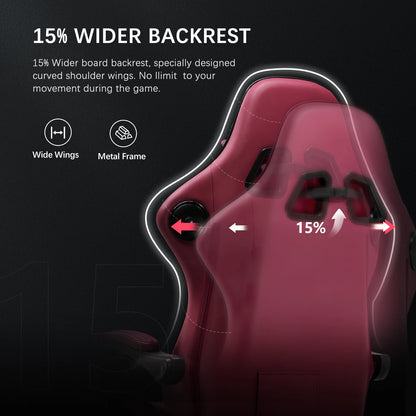 Adjustable Ergonomic Gaming Chair Faux Leather with Built-in Speakers