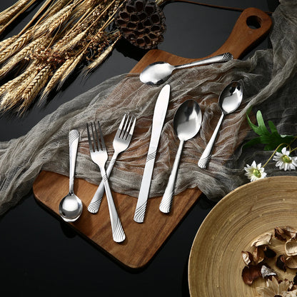 48 Pcs Stainless Steel Dinnerware Set For 8. Forks, Spoons, and Knife