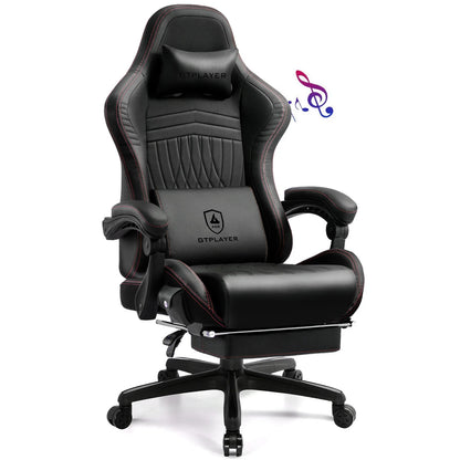 Adjustable Ergonomic Gaming Chair Faux Leather with Built-in Speakers