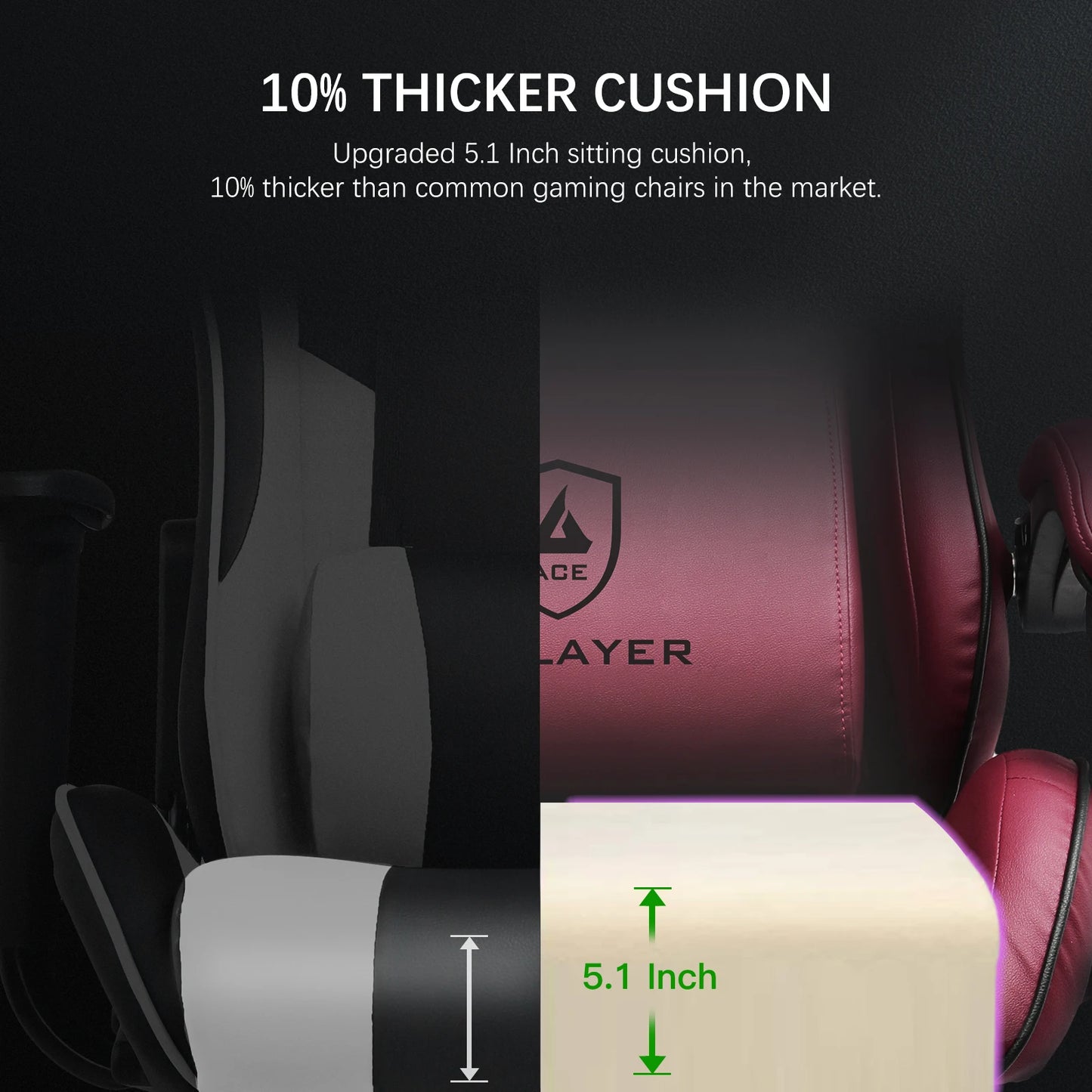 Adjustable Ergonomic Gaming Chair Faux Leather with Built-in Speakers