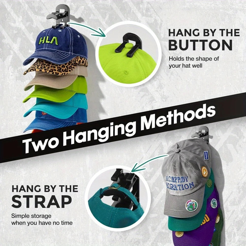 Multi-Layer wall mounted Hat Rack for Baseball Caps.