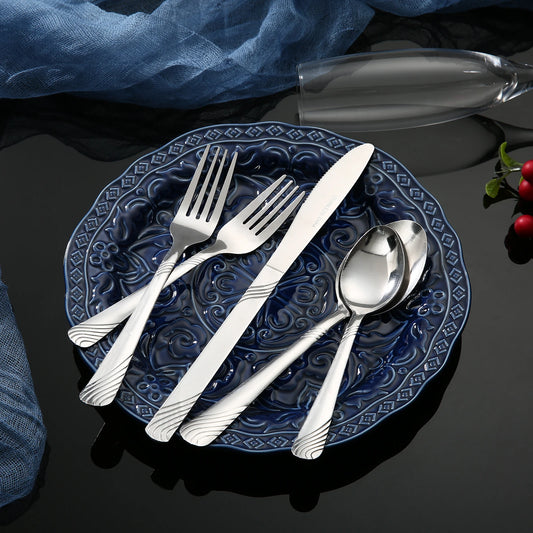 48 Pcs Stainless Steel Dinnerware Set For 8. Forks, Spoons, and Knife