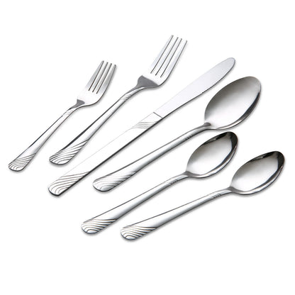 48 Pcs Stainless Steel Dinnerware Set For 8. Forks, Spoons, and Knife