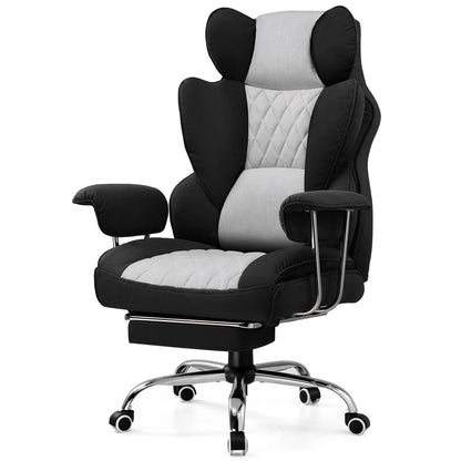 Big and Tall Gaming Chair with Pocket Spring Lumbar Support and Footrest