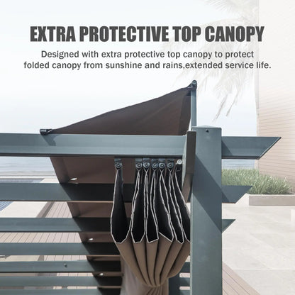 11X20 FT Outdoor Retractable Aluminum Garden Pergola
