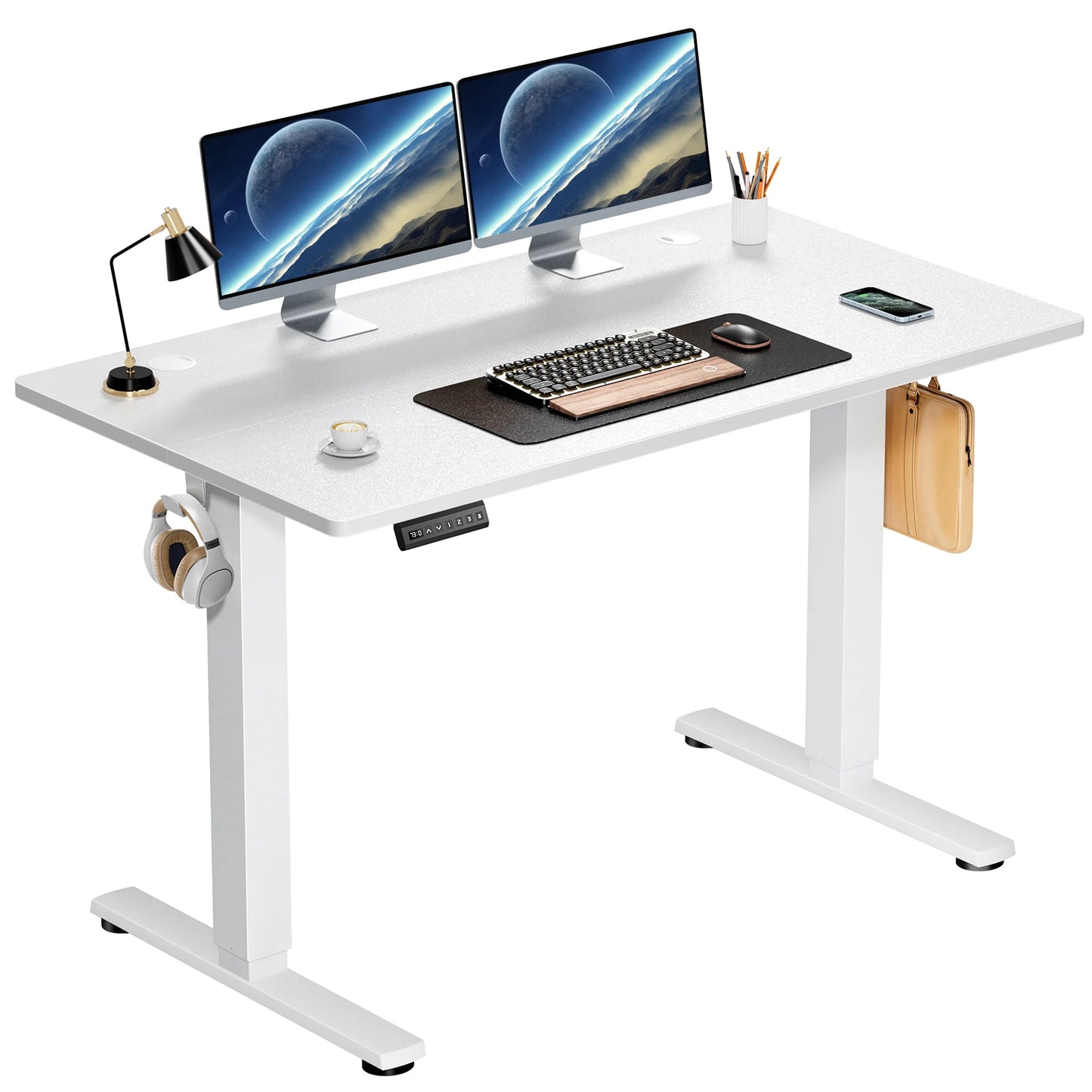 Ergonomic Height Adjustable 40x24 Inch Sit Stand Computer Desk / Workstation