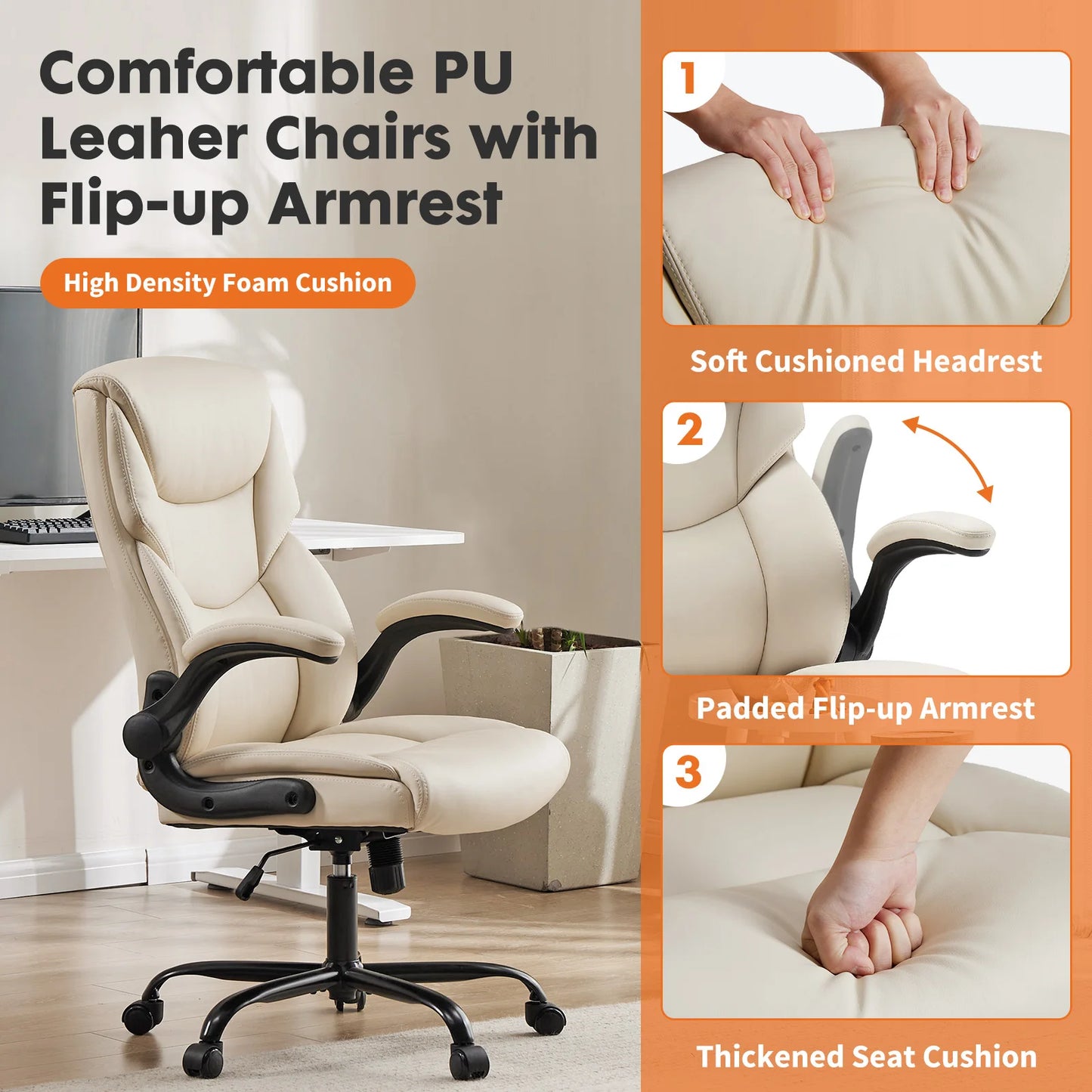 Heavy Duty Ergonomic Office / Gaming Chair with Flip-up Arms