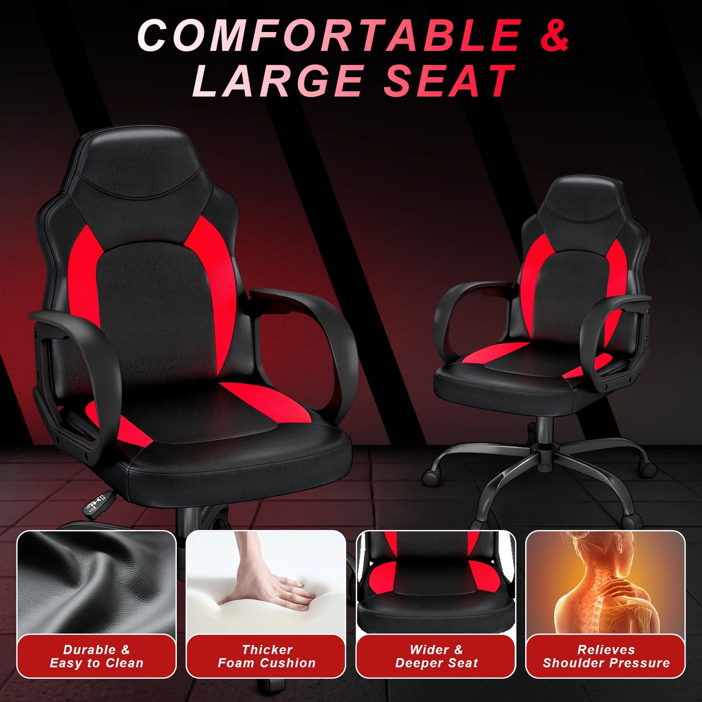 Adjustable Swiveling Leather Ergonomic Gaming Chair