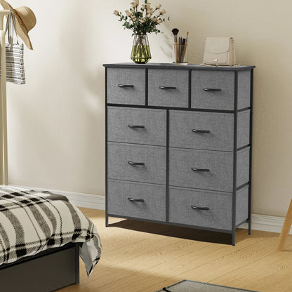 9 Drawer Dresser. comes in White, Brown, Grey, and Black