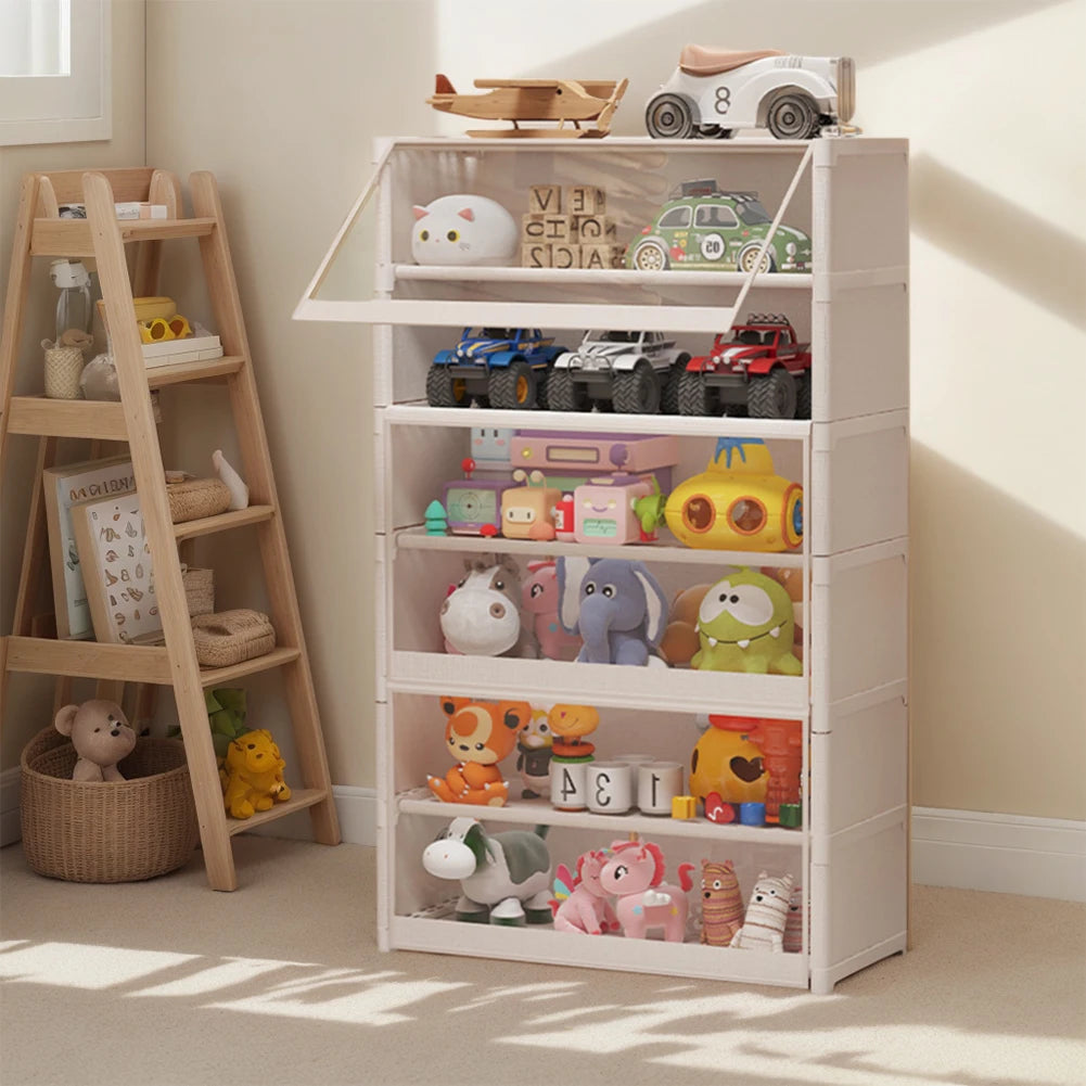 7 Tier Organizer Rack with Clear Flip Door