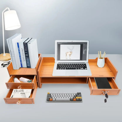 Wooden Desktop Organizer with Drawers