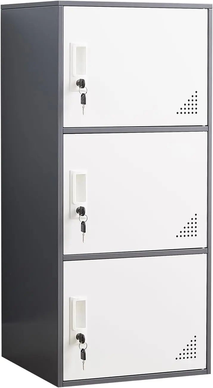3-Door Metal Storage Organizer Locker