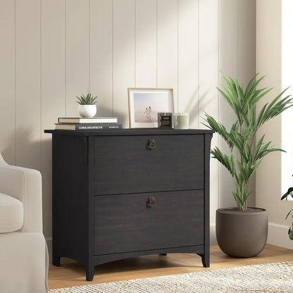 Vintage Black 2-Drawer File Cabinet