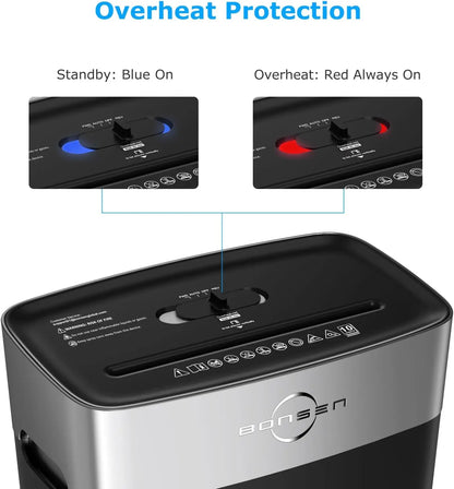 BONSEN 10-Sheet Cross-Cut Home Office Shredder P-4 Security suit for Credit Card, 4-Gal Bin