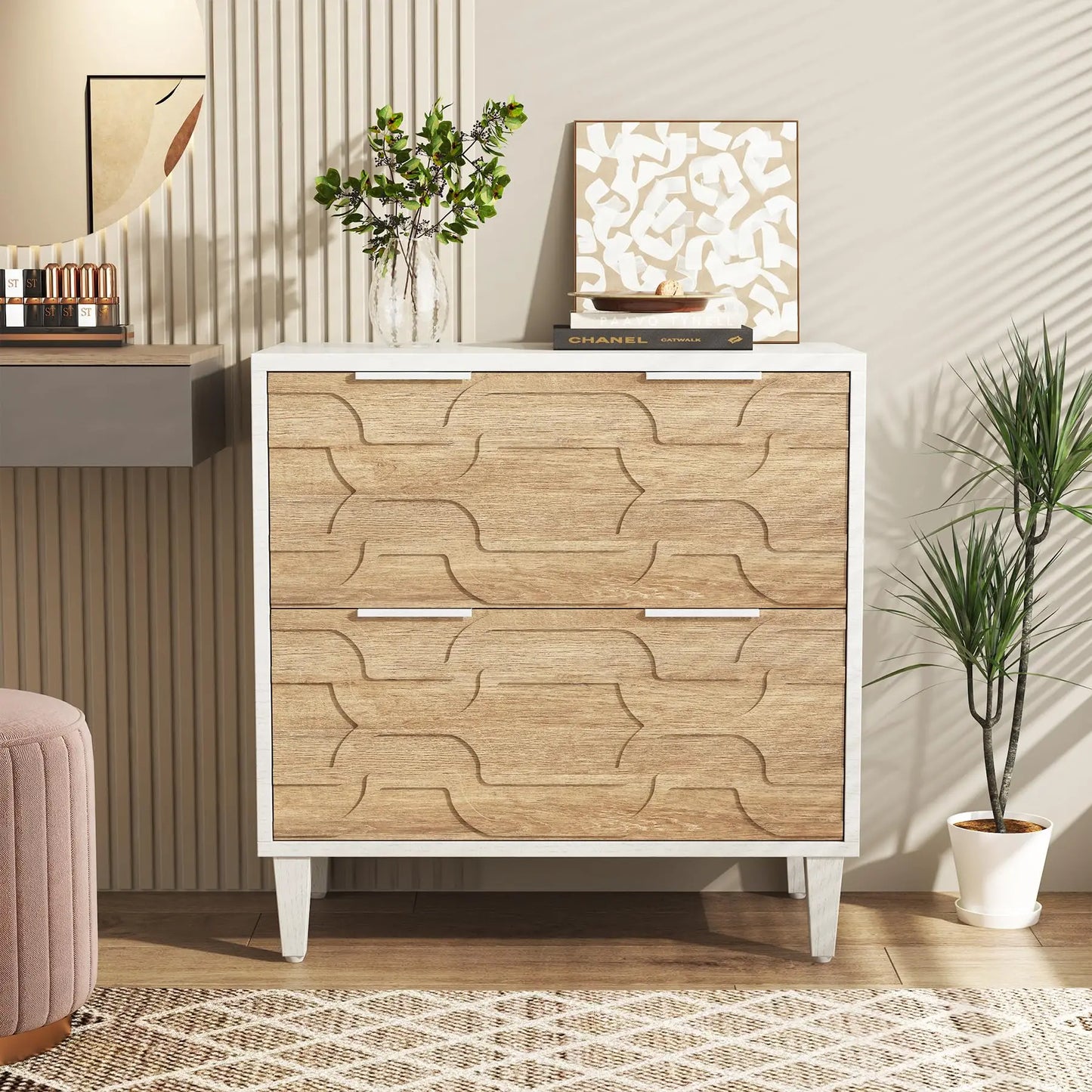 2-Drawer Lateral Filing Cabinet for A4/Letter/Legal Size