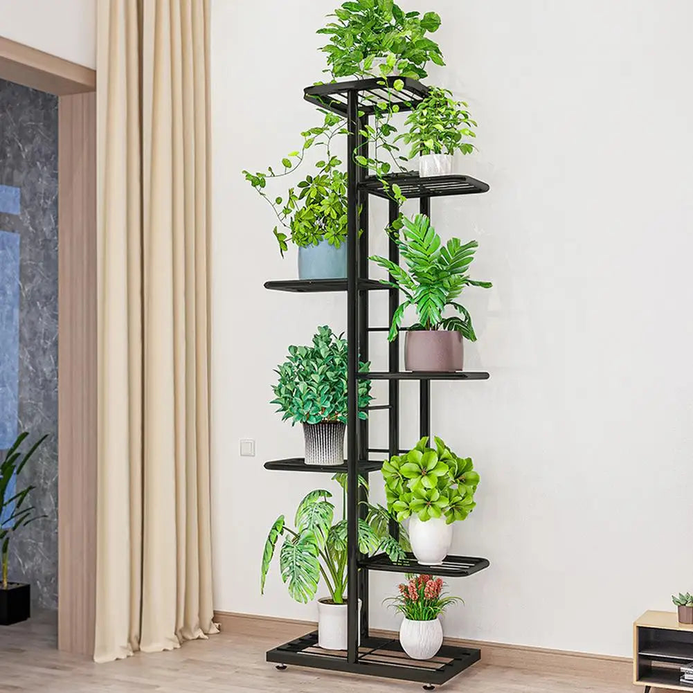 7 Tier Indoor Outdoor, Metal Plant Stand