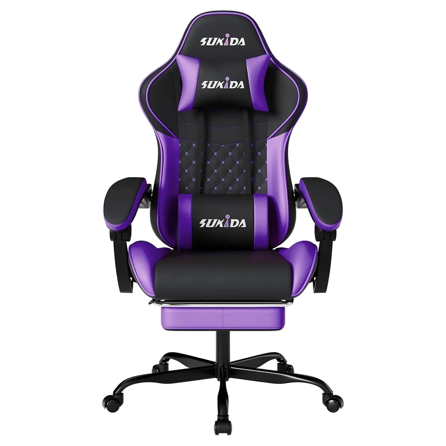 Height Adjustable Ergonomic Video Gaming / Computer Chair with Messaging Lumbar Support