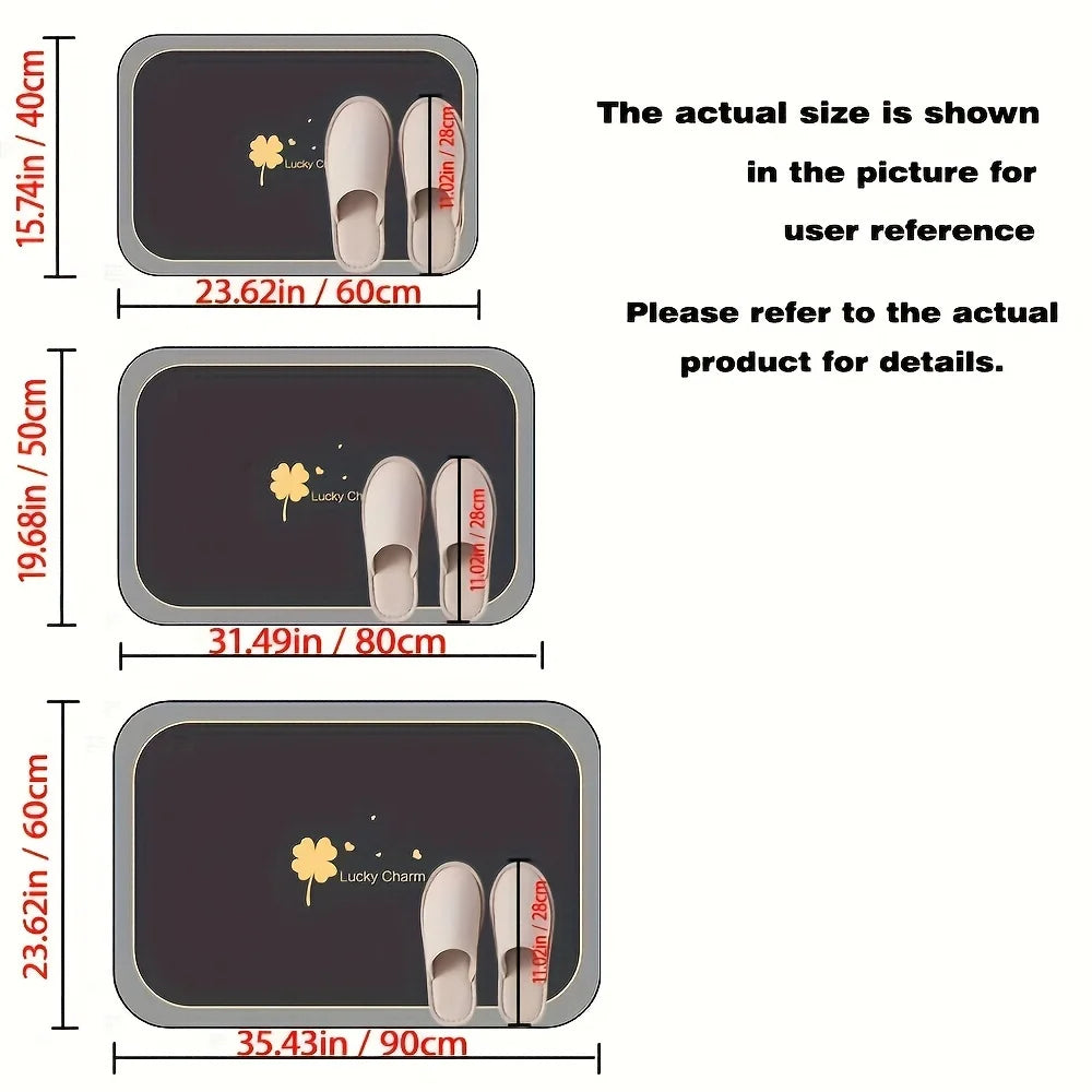 1pc Diatomite Bathmat Quick Dry Super Absorbent Non-Slip Floor Mat