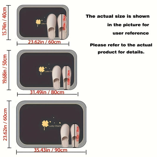 1pc Diatomite Bathmat Quick Dry Super Absorbent Non-Slip Floor Mat