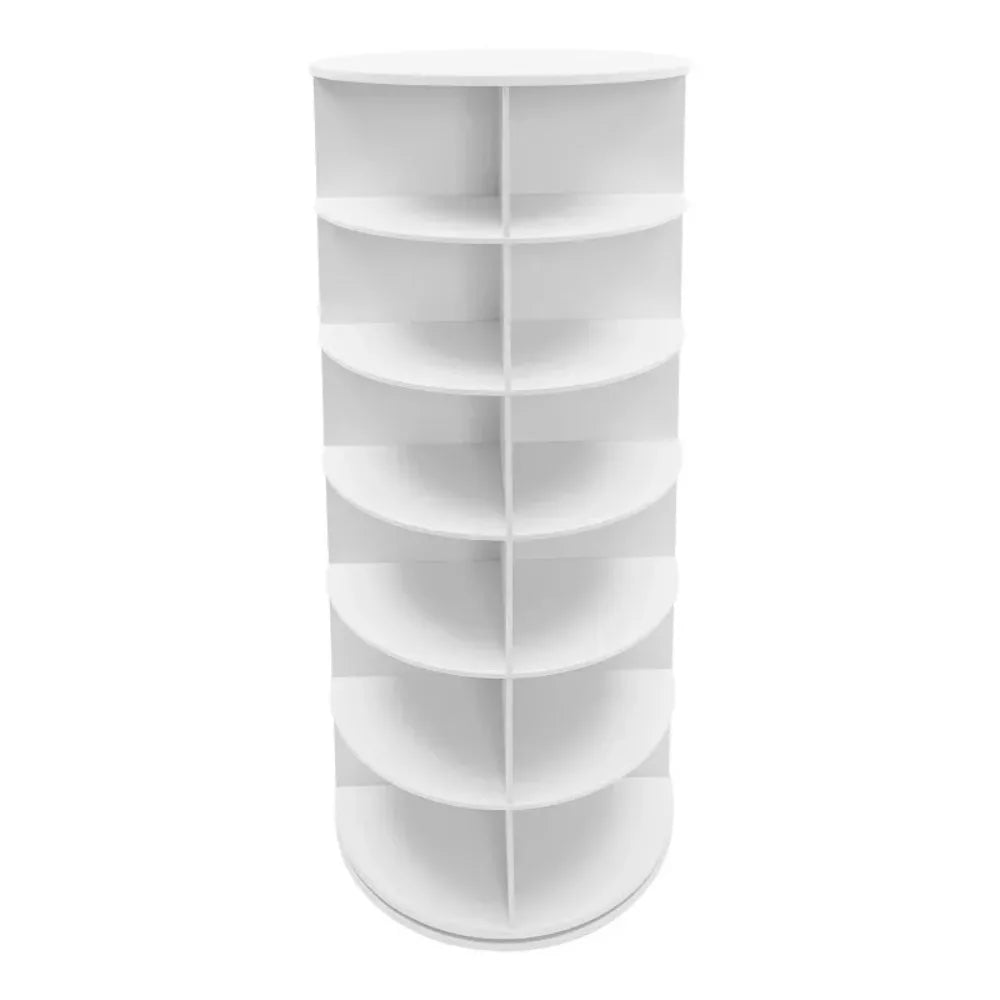 6-Tier Rotating Shoe Rack, 360° Spinning Storage Organizer for 24-28 Pairs.