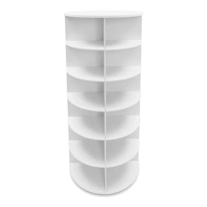 6-Tier Rotating Shoe Rack, 360° Spinning Storage Organizer for 24-28 Pairs.