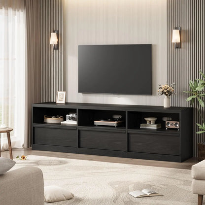 Modern TV Stand with Open Shelving & Storage Drawer