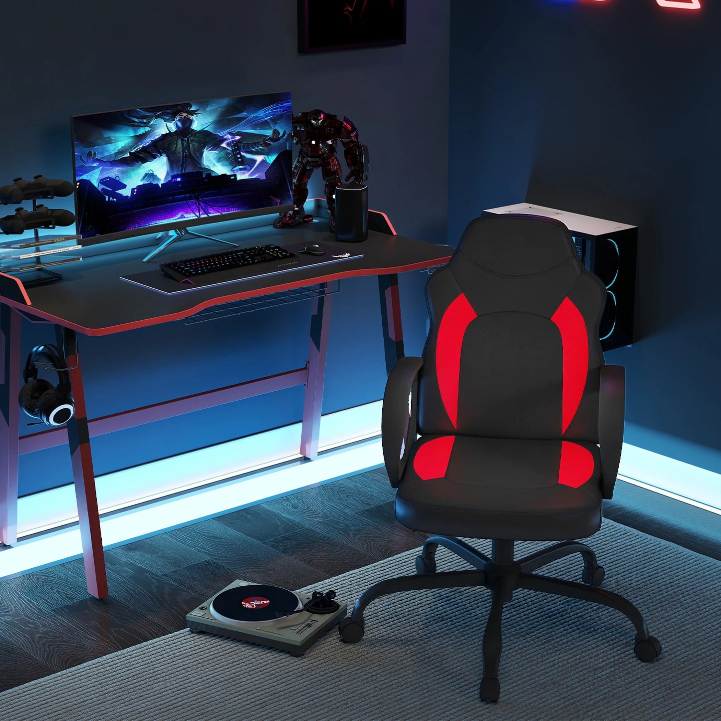 Adjustable Swiveling Leather Ergonomic Gaming Chair