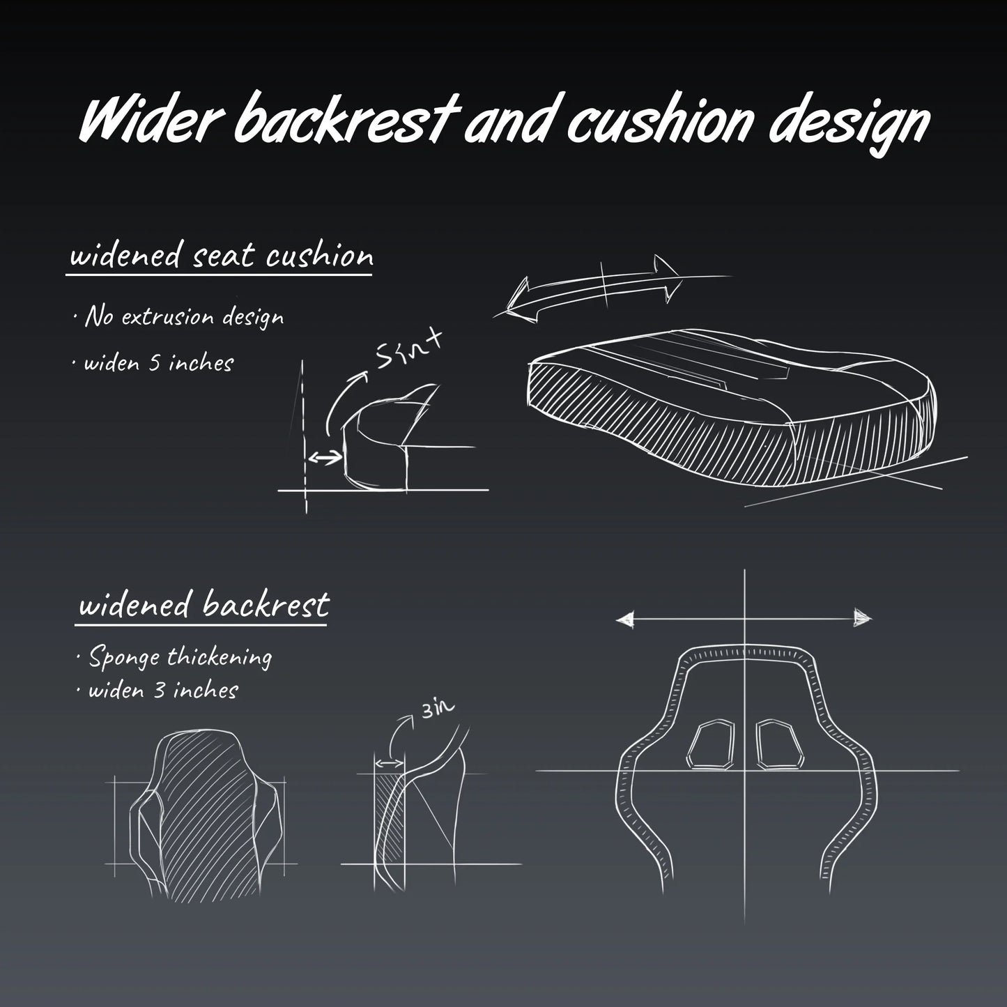 Big and Tall 350LBS Gaming Chair with Pocket Spring Cushion, Ergonomic High Back with Reclining