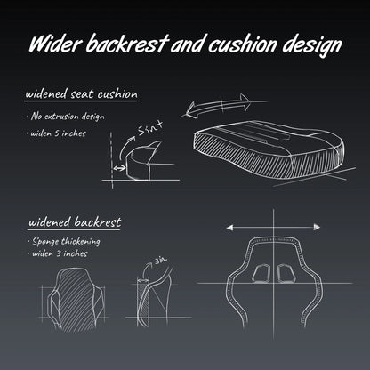 Big and Tall 350LBS Gaming Chair with Pocket Spring Cushion, Ergonomic High Back with Reclining