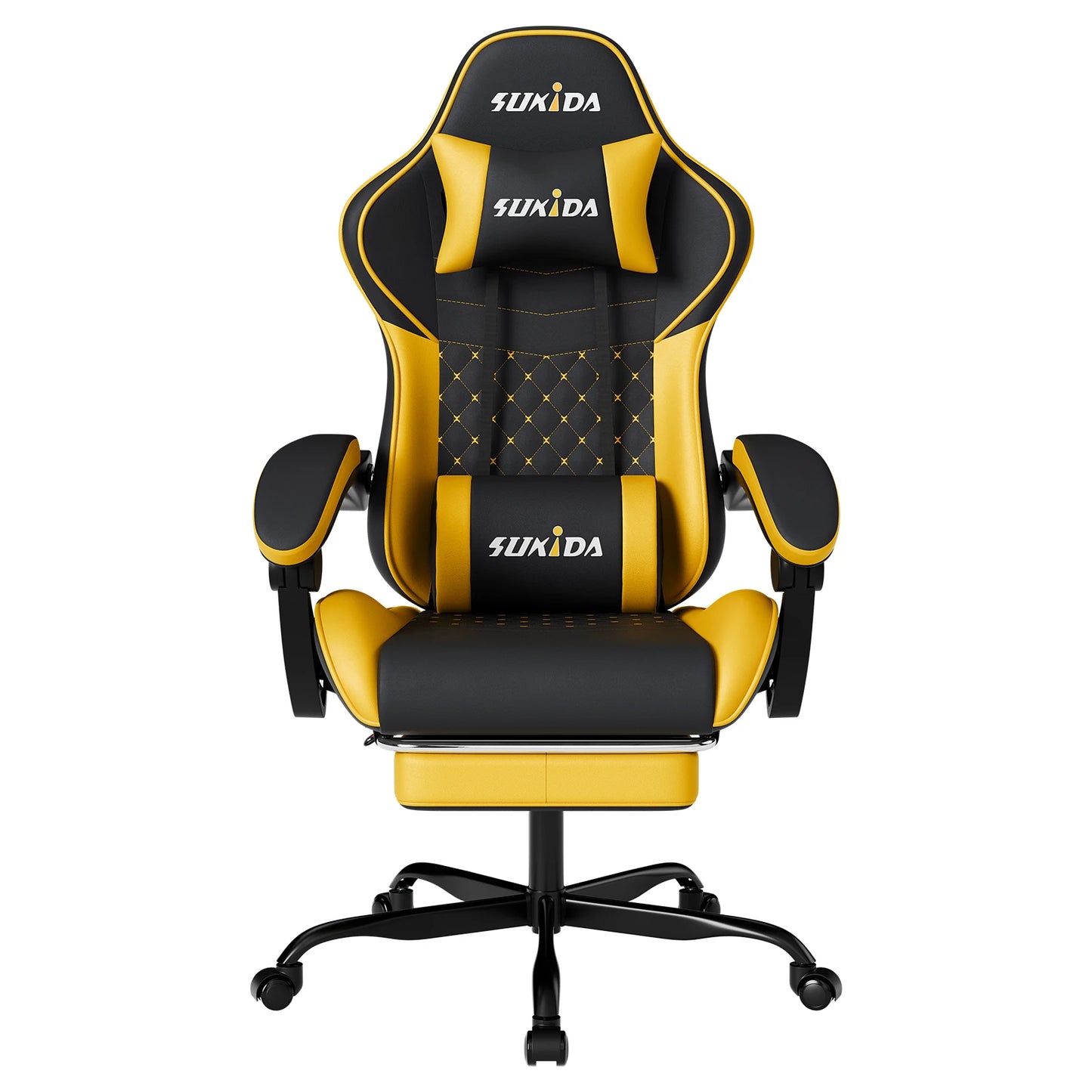 Ergonomic Gaming Chairs with Massage Lumbar Support Swivel Height Adjustable Headrest Backrest