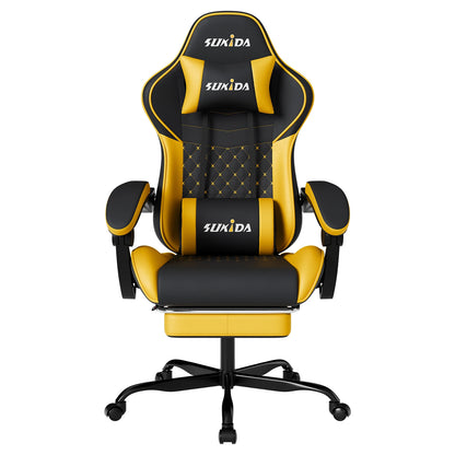 Ergonomic Gaming Chairs with Massage Lumbar Support Swivel Height Adjustable Headrest Backrest
