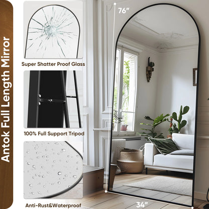 76"x34" Full Length Mirror - Freestanding Full Body Mirror with Stand