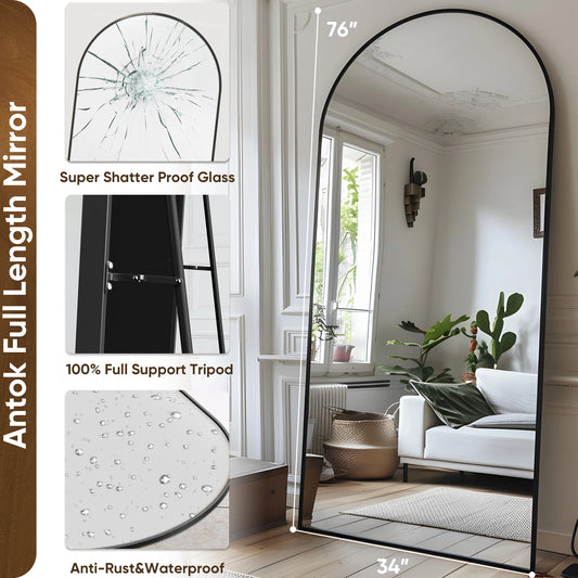 76"x34" Full Length Mirror - Freestanding Full Body Mirror with Stand
