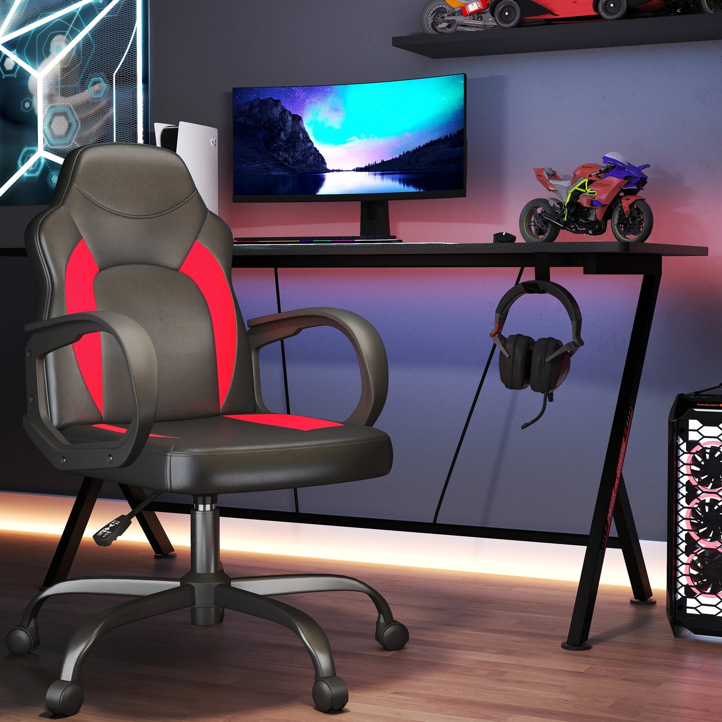 Adjustable Swiveling Leather Ergonomic Gaming Chair