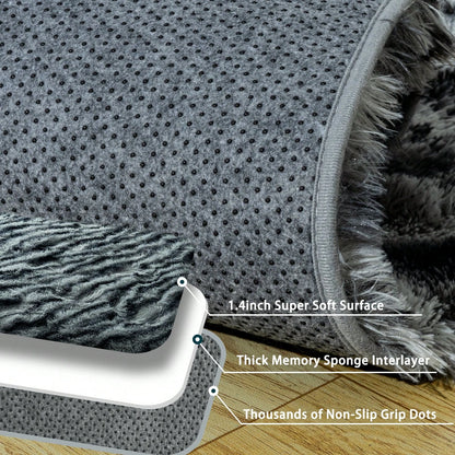 Large Super Plush Zebra Print Living Room Area Rug. Washable