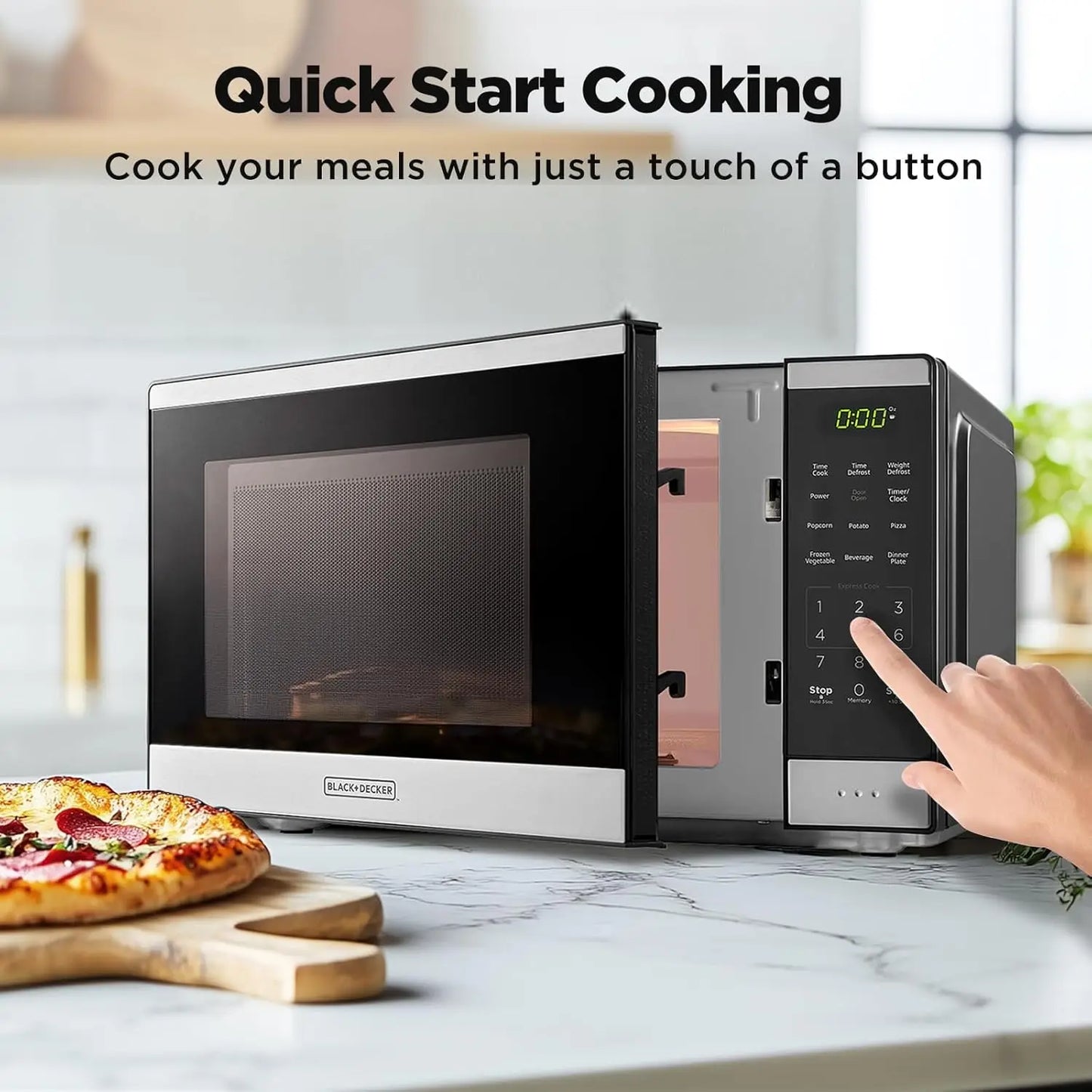 C0.9 Cu Ft Countertop Microwave Oven with One-Touch Start