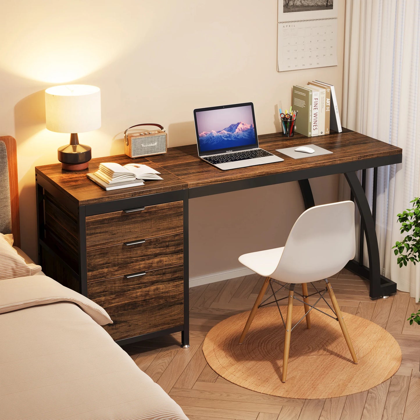 59-Inch Computer Desk with 3 Drawers