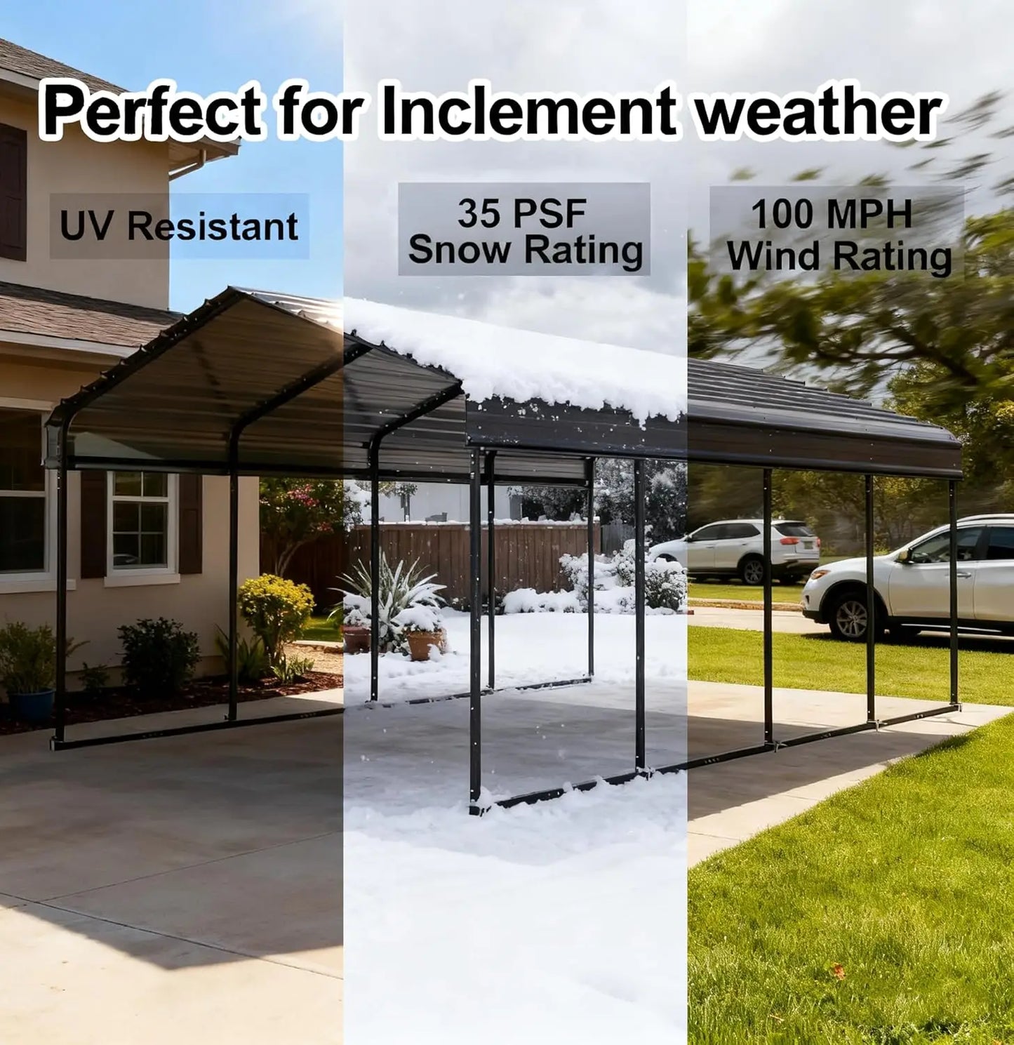 20x20 FT Extra-Large Heavy-Duty Metal Carport